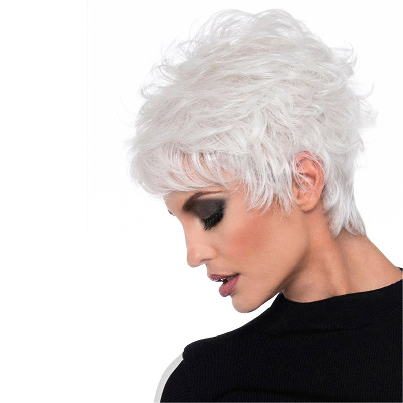White Chemical Fiber High Temperature Silk Wig Women's Headgear
