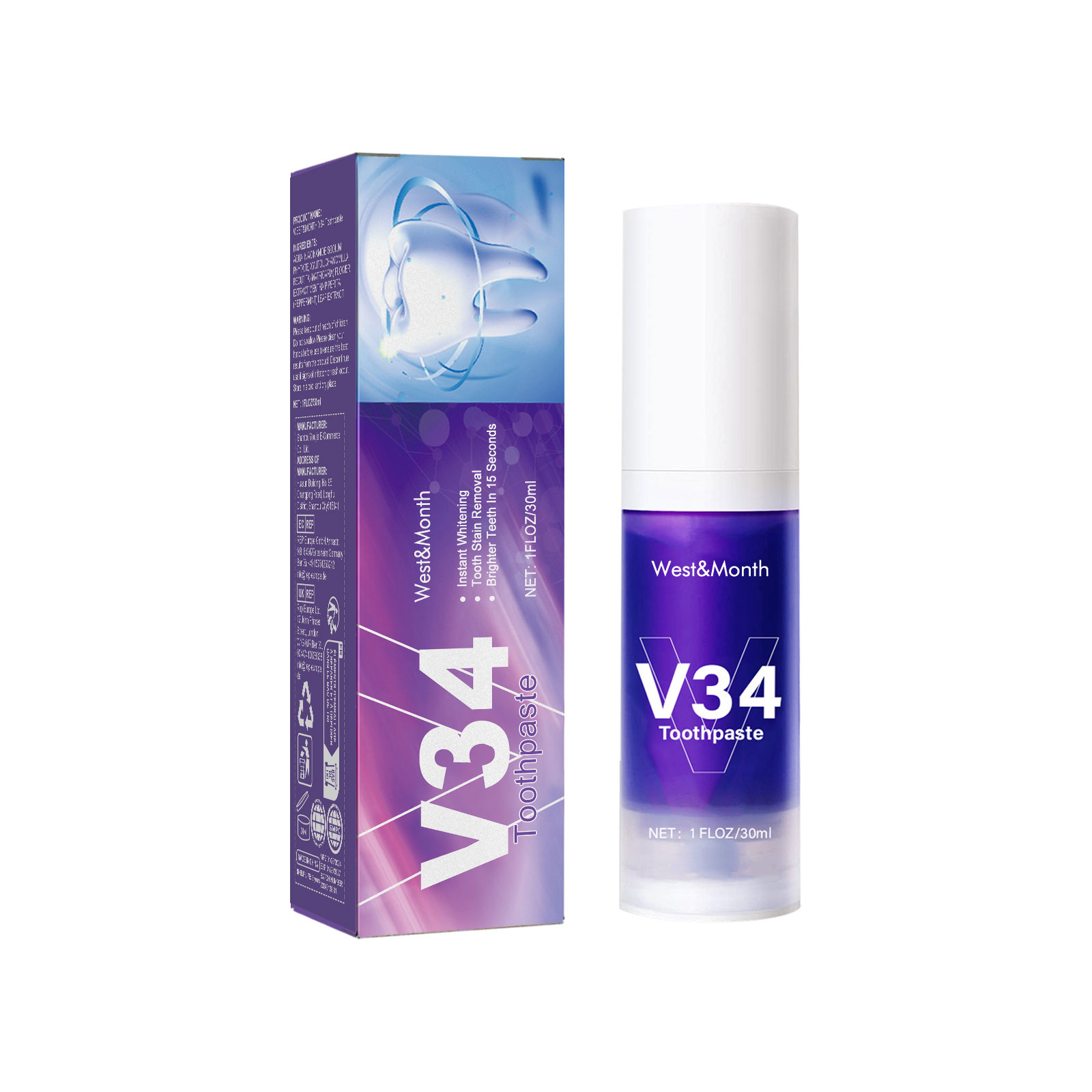 V34 Cleaning Toothpaste 30ml 1box