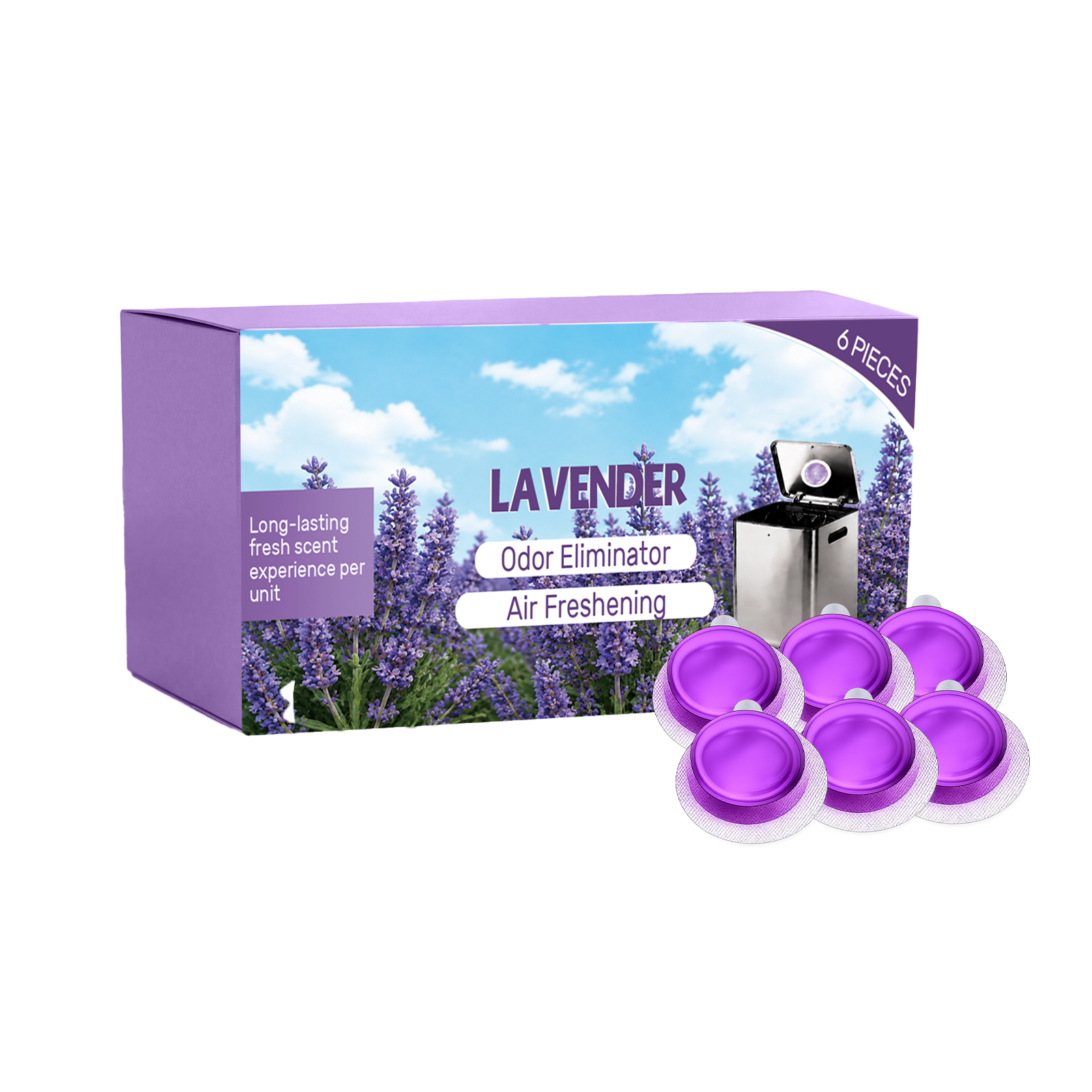 Garbage Bin Deodorant Lavender 6pcs 1box