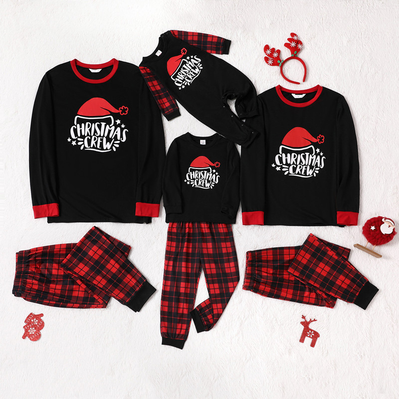 Checkered Cotton Parent-child Christmas Home Pajama Set