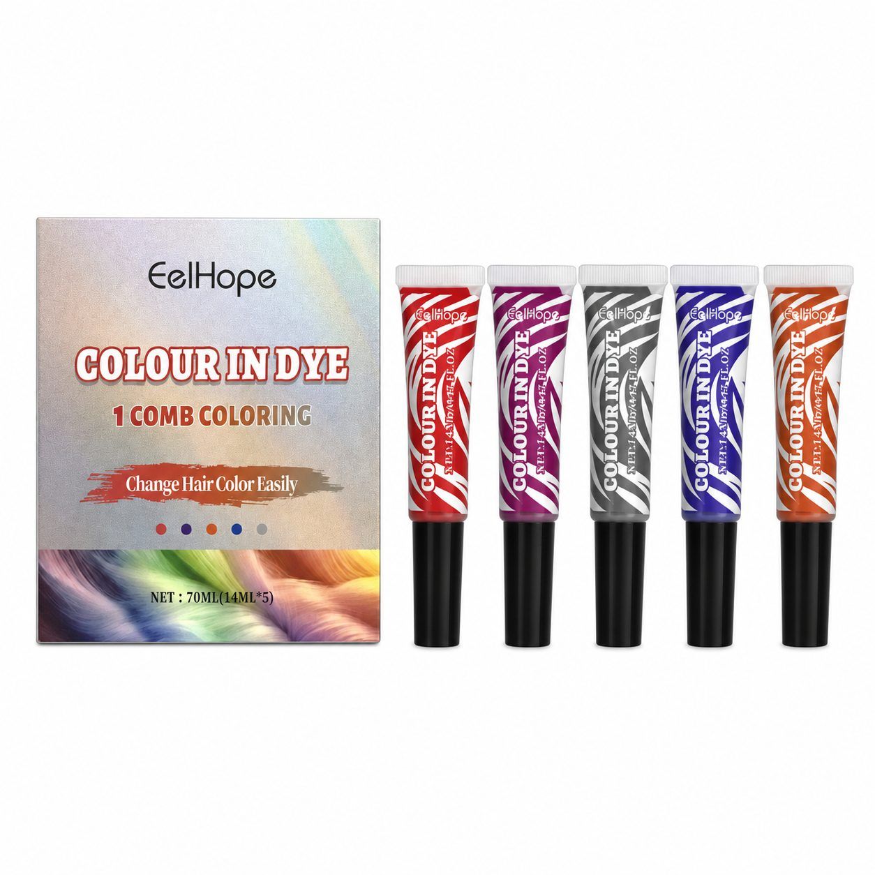 EELHOPE Halloween Temporary Hair Color Set, 70 ml Set