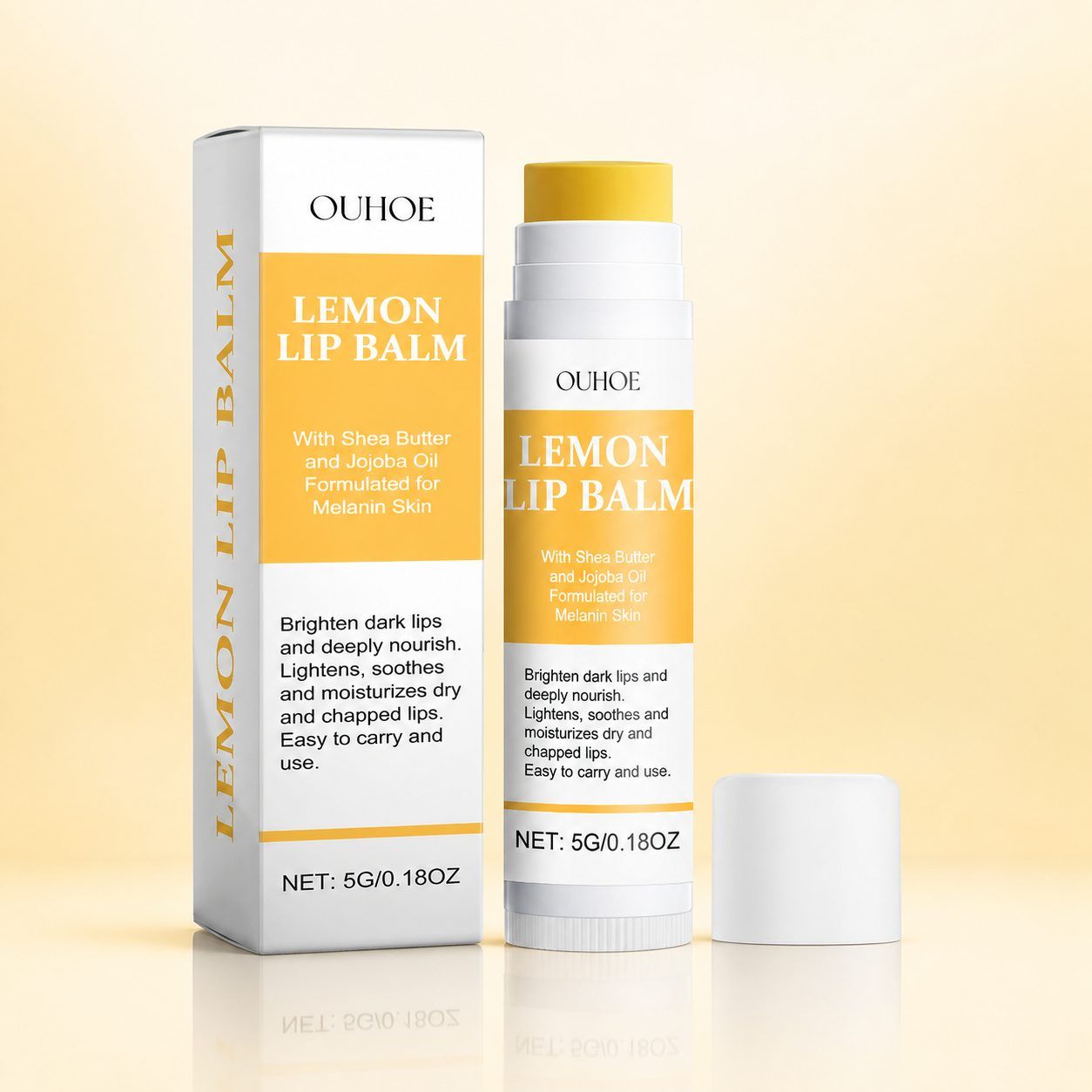 OUHOE Lemon Ginger Lip Balm, 5 g