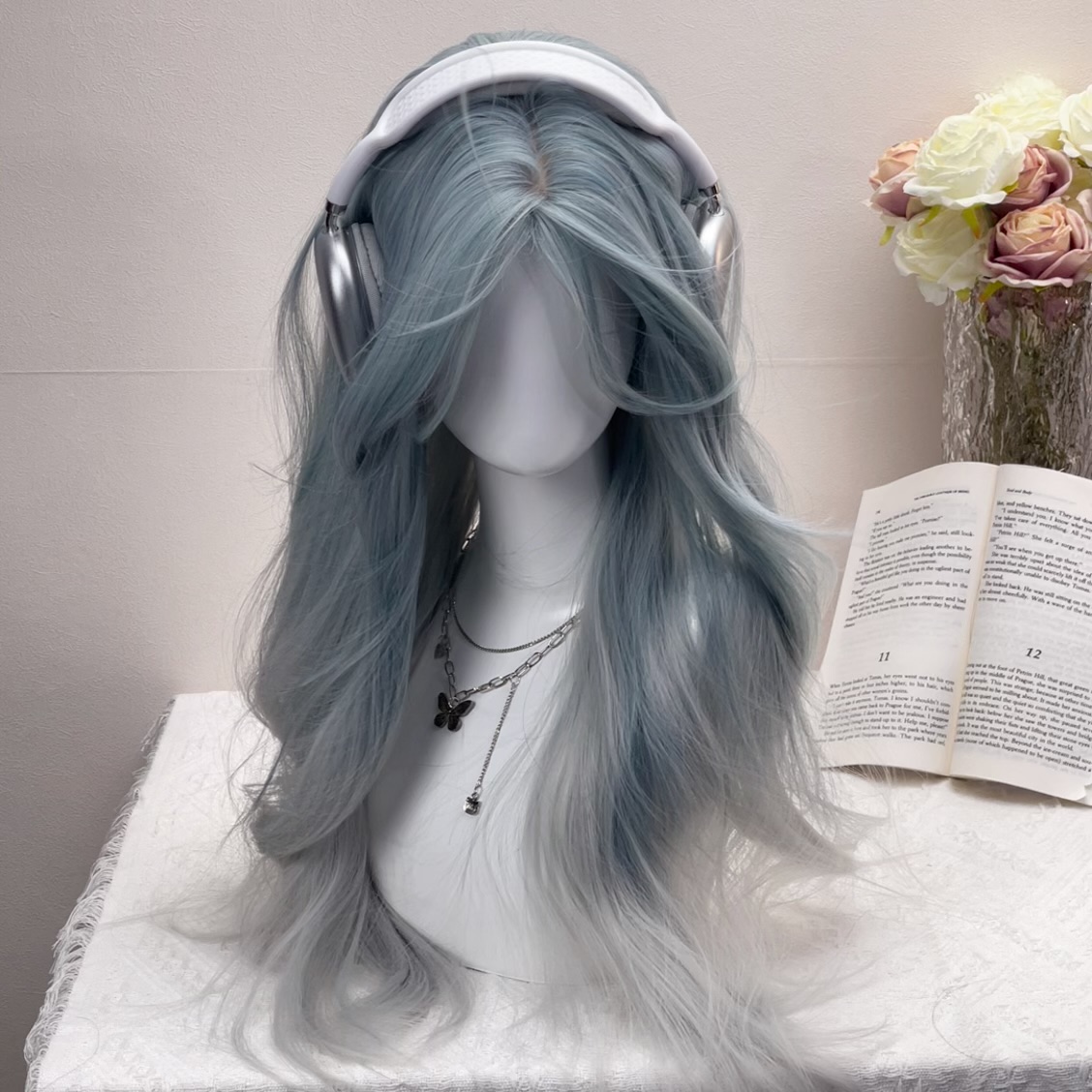 Middle-parted Big Wave Long Curly Wig, Full Headpiece