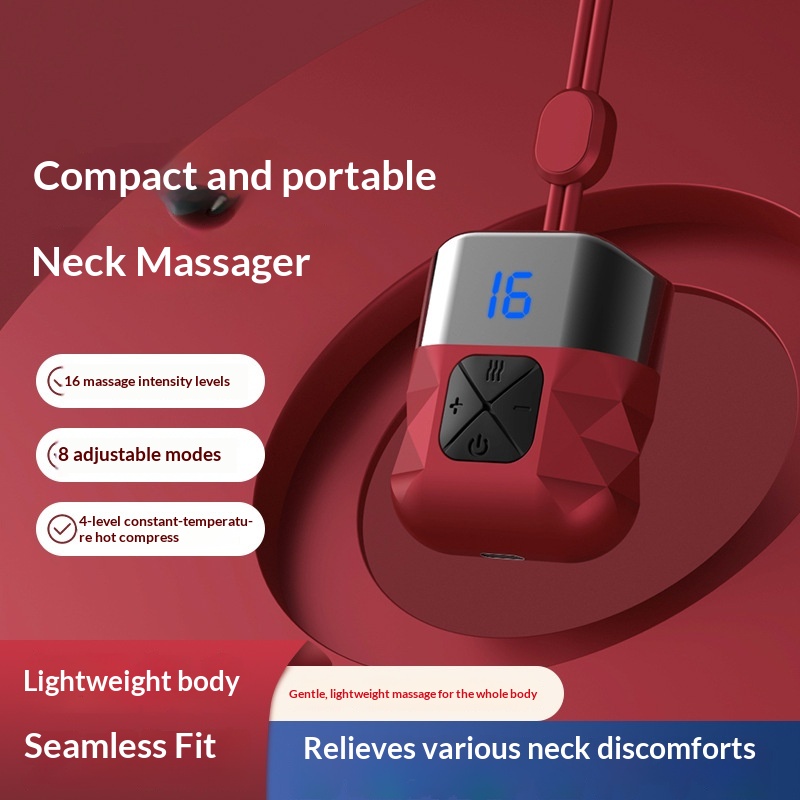 Pendant Cervical Vertebra Massage Instrument Pulse Hot Compress Cervical Vertebra Massage Portable Neck Cervical Vertebra Massage Instrument Cross-border Cervical Vertebra Instrument