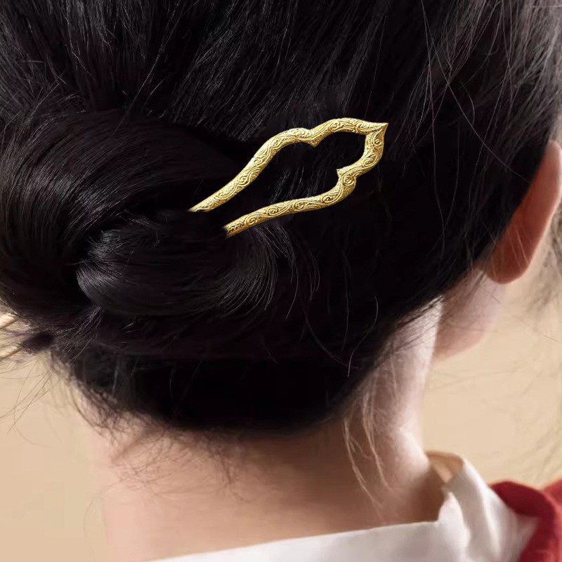 Gold-plated Vintage U-shaped Hairpin