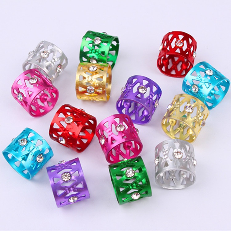 Wig Decoration Hollow Jeweled 7 Color Aluminum Headwear Hair Ring