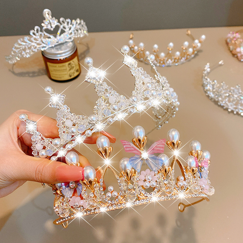 Sweet Fashion Jewelry Hair Accessories Multicolor Pearl Crown Banquet Birthday Fashion…
