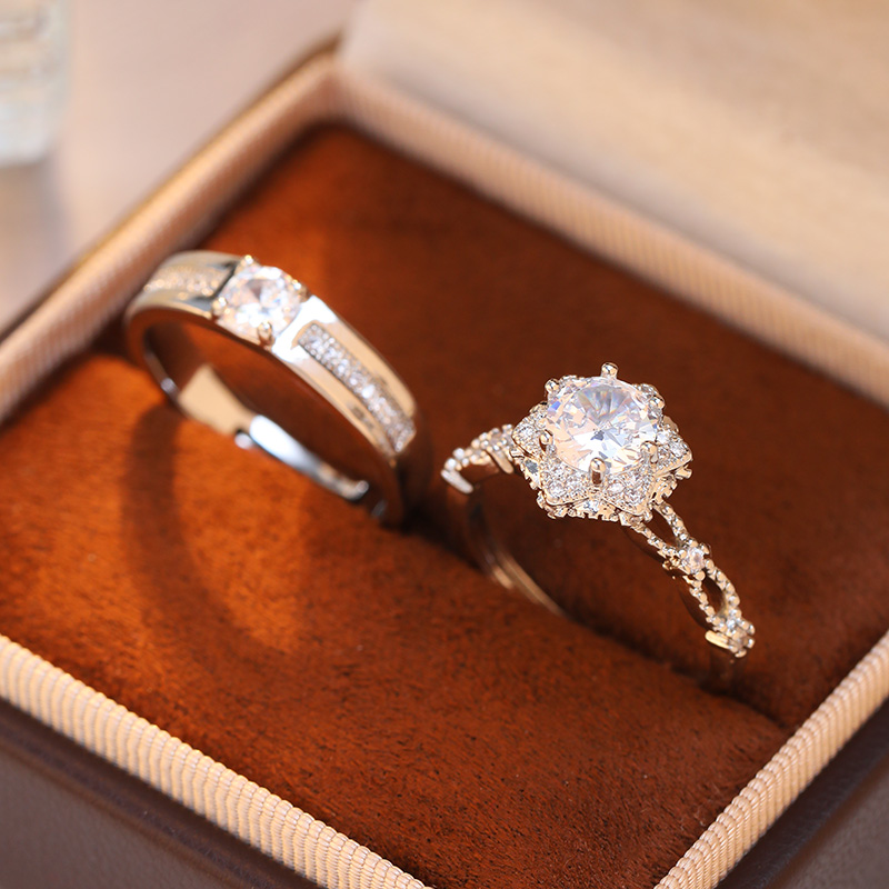 One-carat Wedding Ring, Simulated Moissanite Diamond Ring, Adjustable Size, Suitable For…