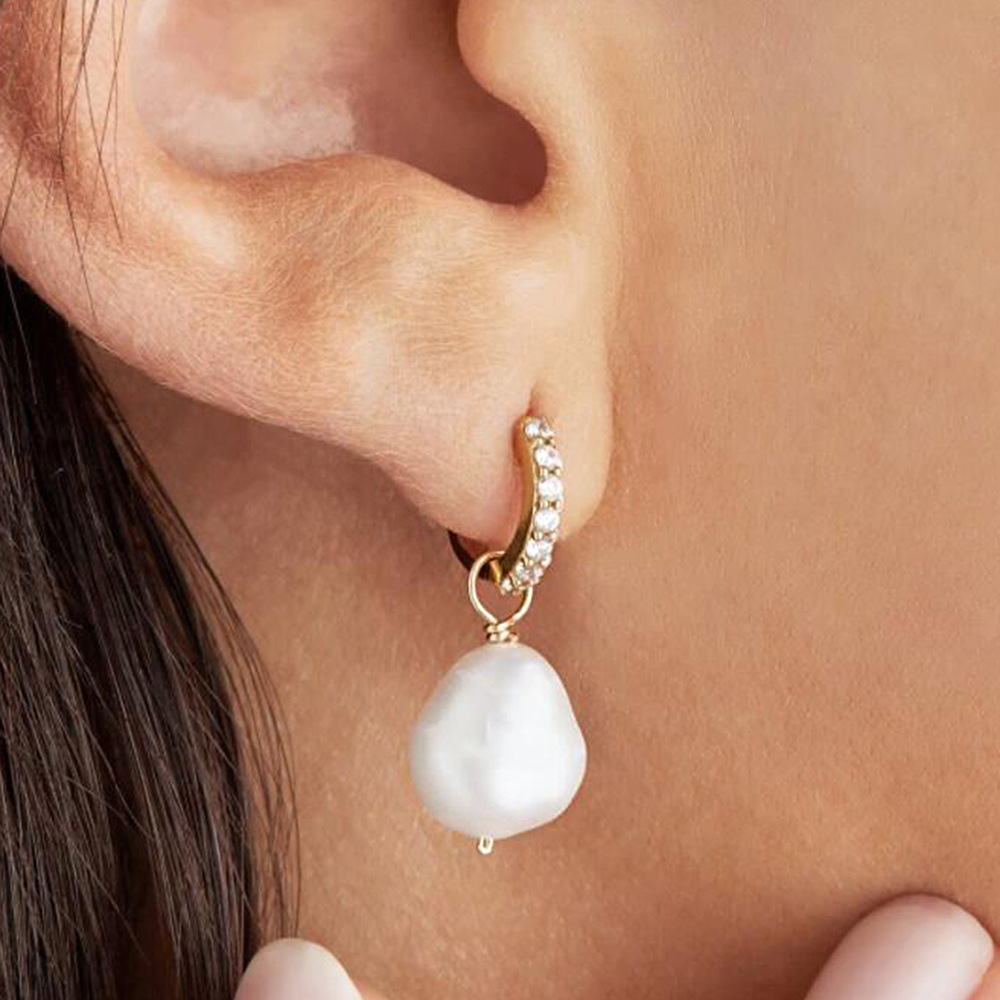 S925 Sterling Silver Water Pearl Earrings Women