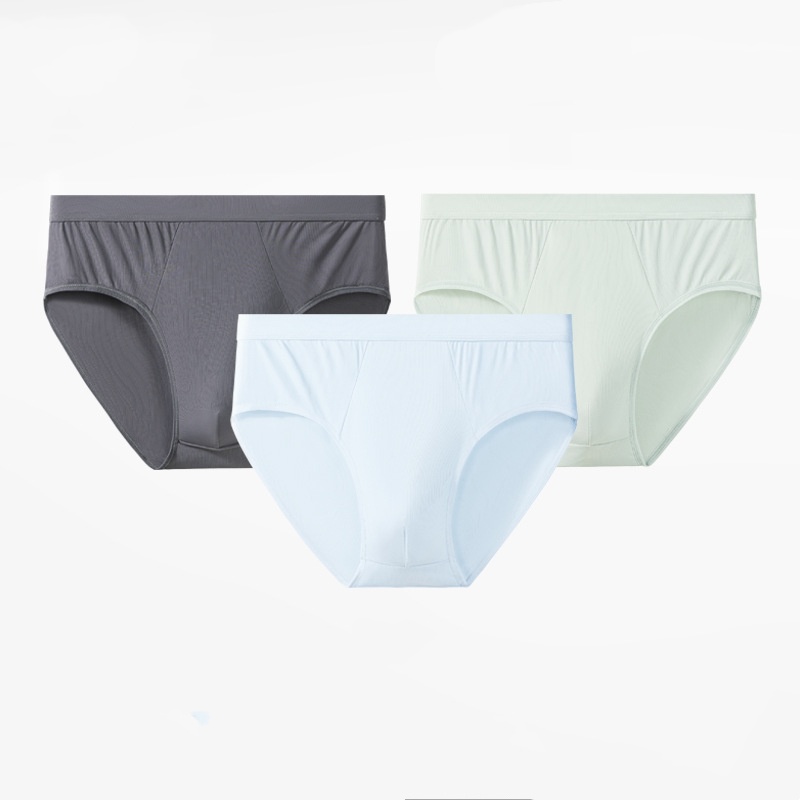 Mens Ice-silk Briefs Summer Thin Antibacterial And Breathable