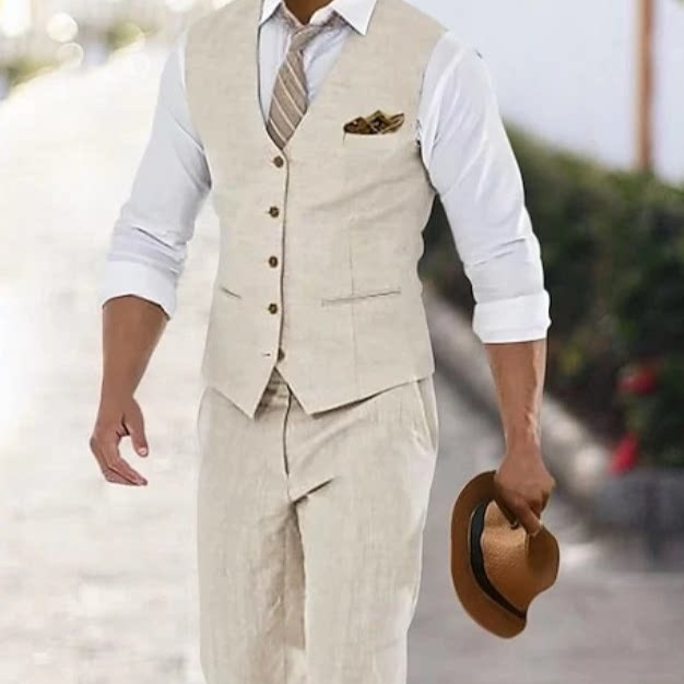 Vintage-style Men's Suit Vest Set