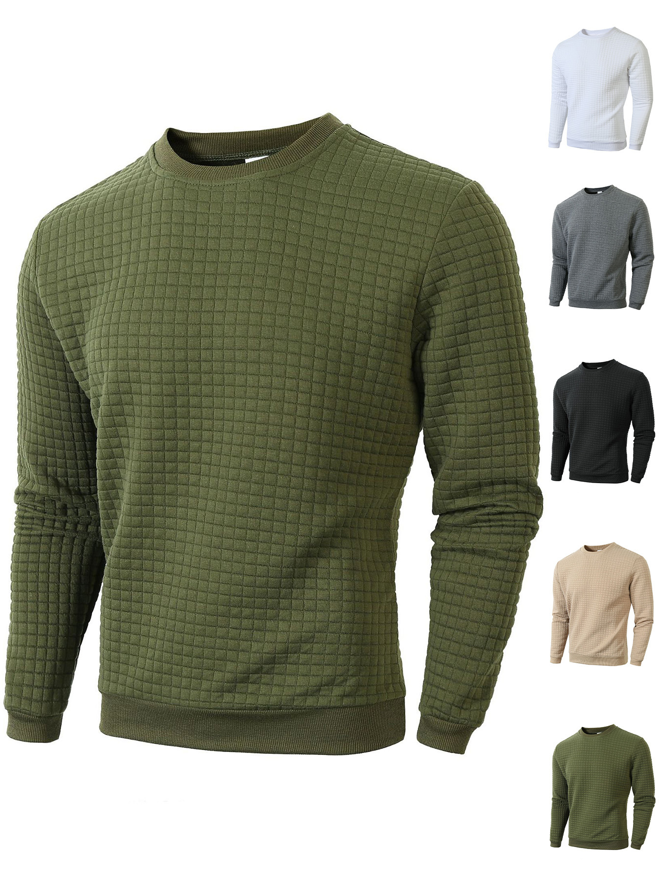 European Size Autumn And Winter New Men's Sweatshirt, Slim Fit, Round Neck, Long Sleeve…