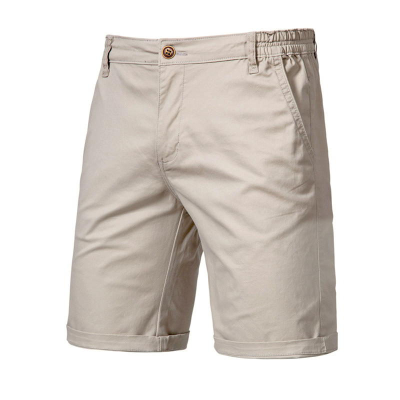 Summer New Cotton Casual Shorts Men's European And American Straight Slim Fit Five-Point…