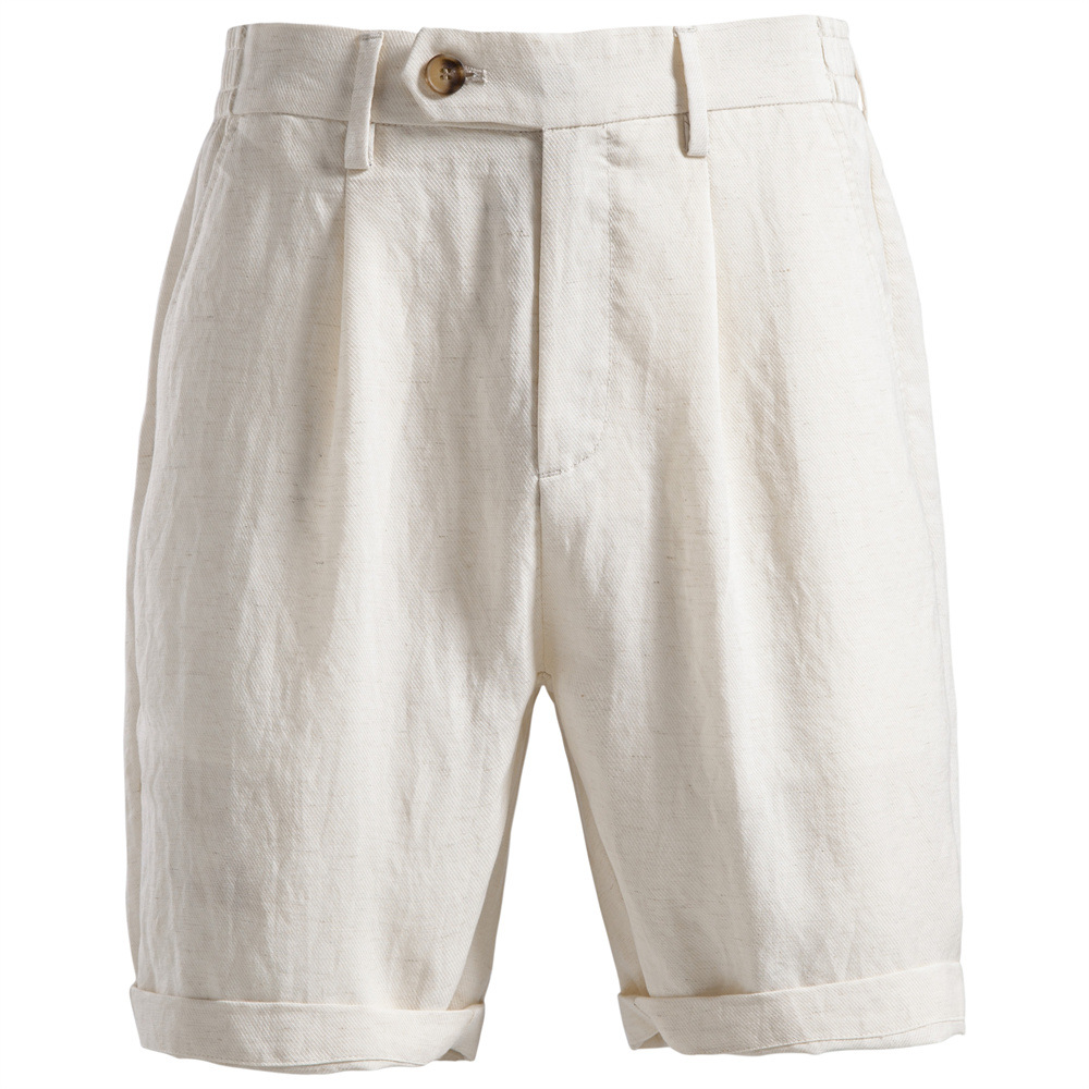 Summer New Style Business Casual Lyocell Cotton Shorts Old Money Style Elastic Waist…