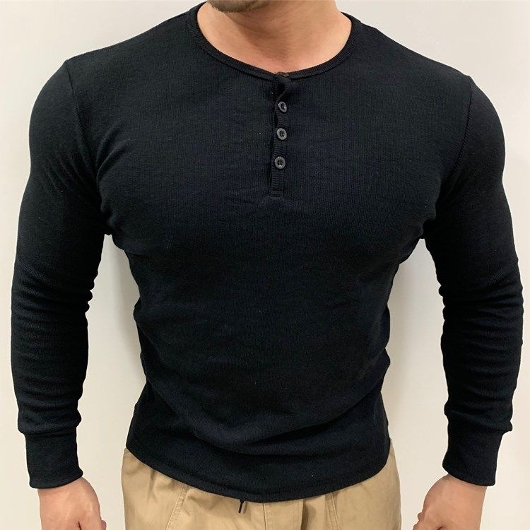 Rugged-thread Athletic Wear Masculine Autumn Style Stretchy Long Sleeves