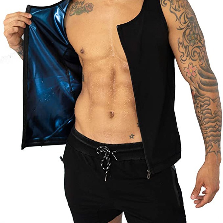 Sports Fitness Zipper Body Shaping Sweat Suit, Tummy Control Tight-Fitting Yoga Sauna…