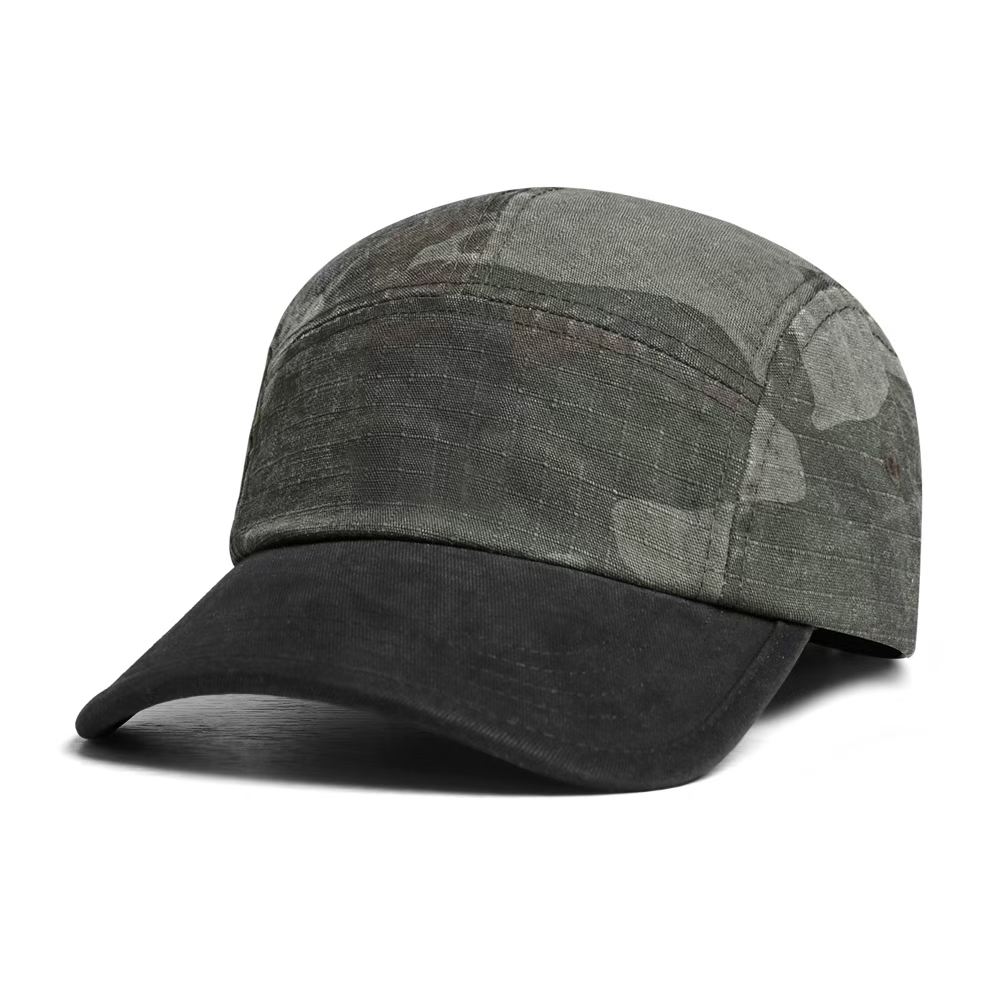 American-style Vintage Patchwork Washed Distressed Baseball Cap, Five-piece Short Brim…