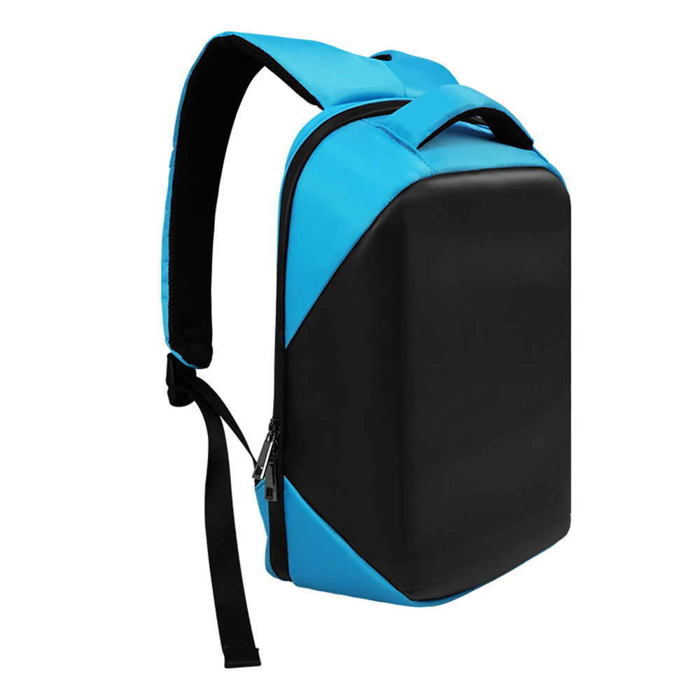 Regular LED Backpack Riding Backpack DIY Text Animation Polyester Material - Blue…