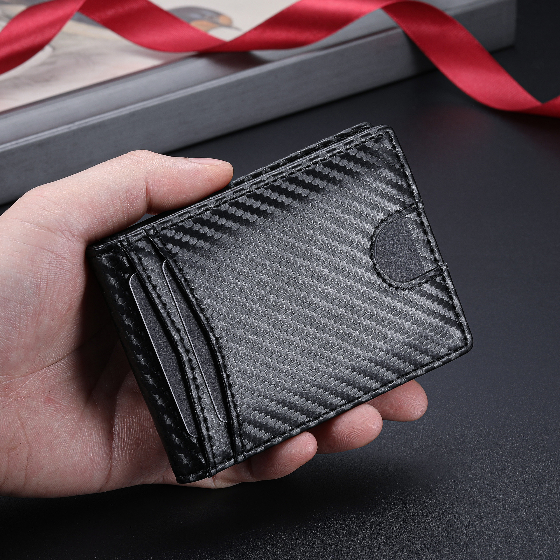 Card Holder For Men Automatic Pop-up Card RFID-blocking Aluminum Card Case