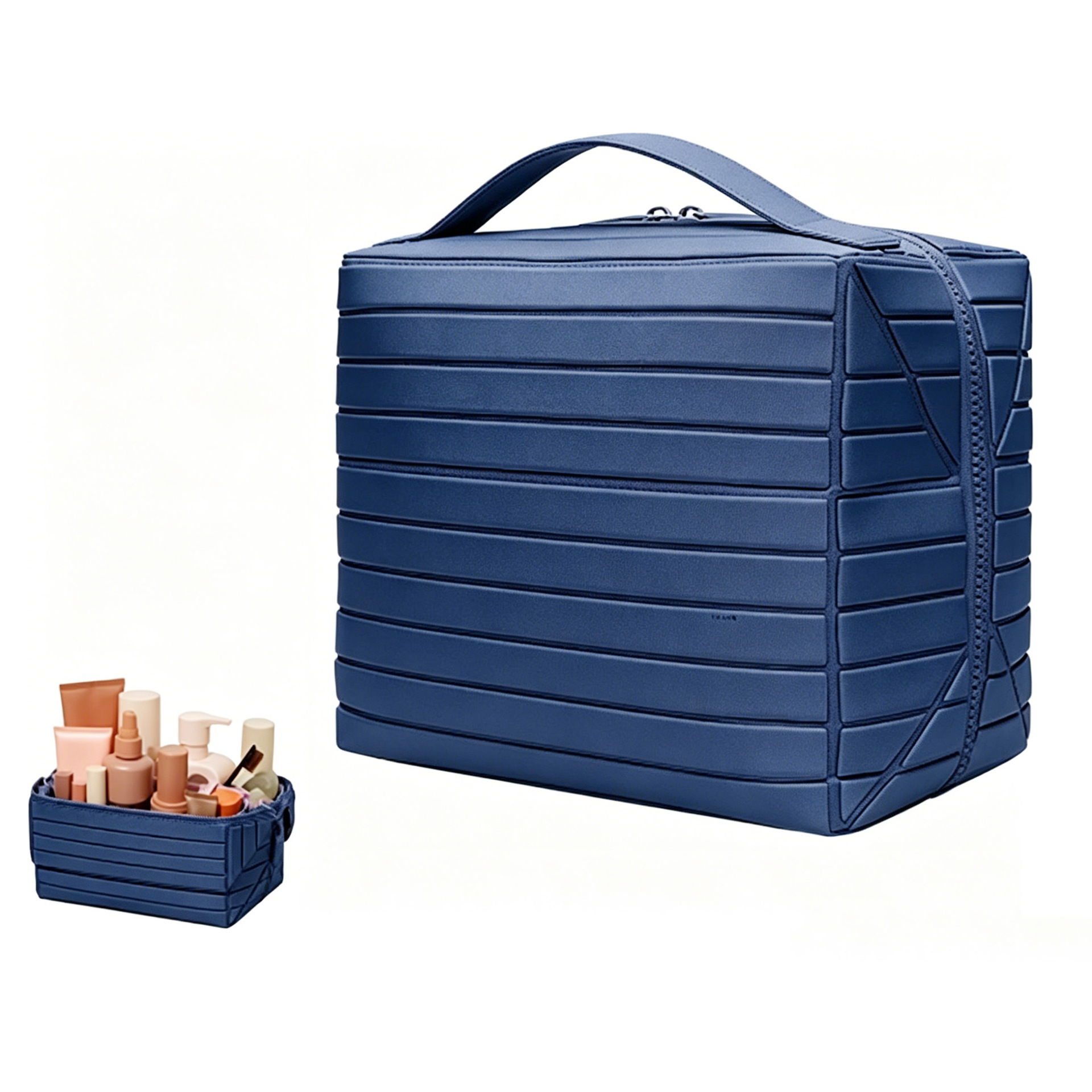 Foldable Standing Makeup Bag With Large Capacity And Multiple Compartments, Portable…