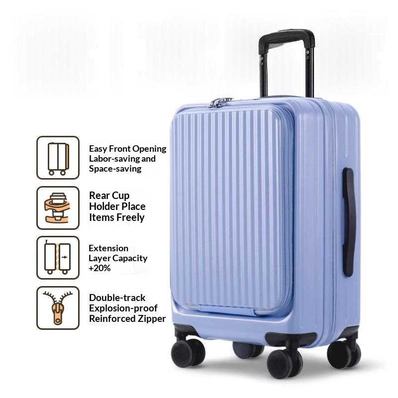 Side-Opening Expandable 20-Inch Carry-On Rolling Suitcase 26-Lock Travel Luggage 24-Large…