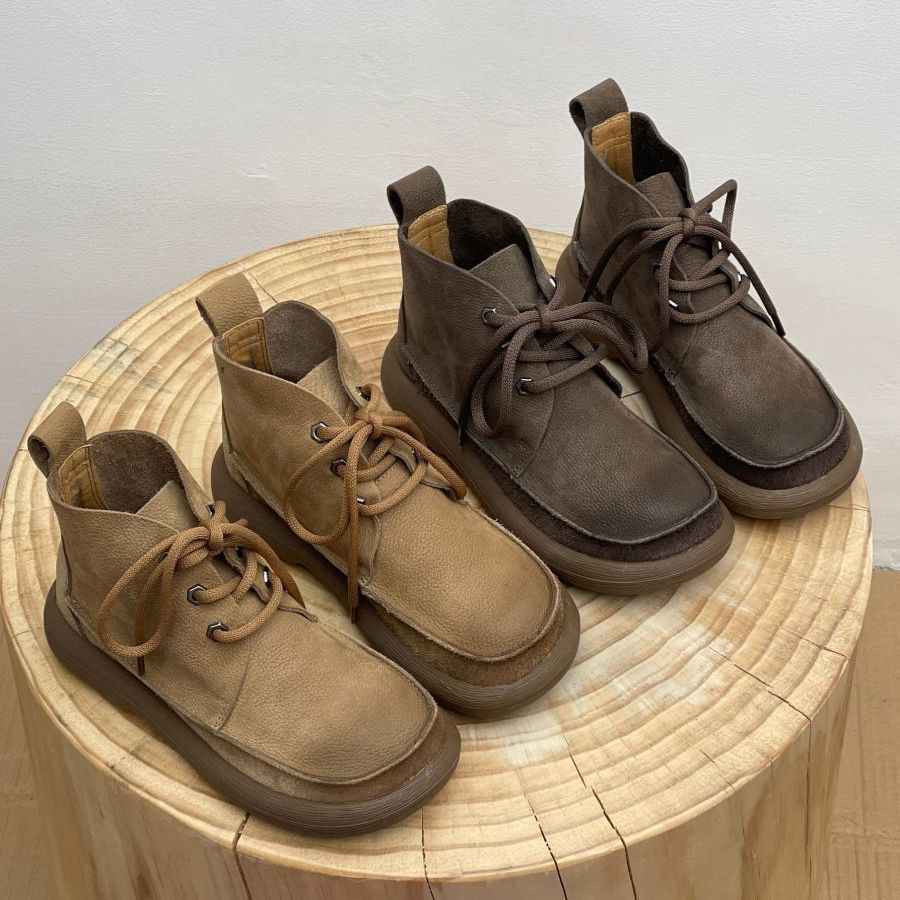 Women's Platform Round Head Ankle Boots