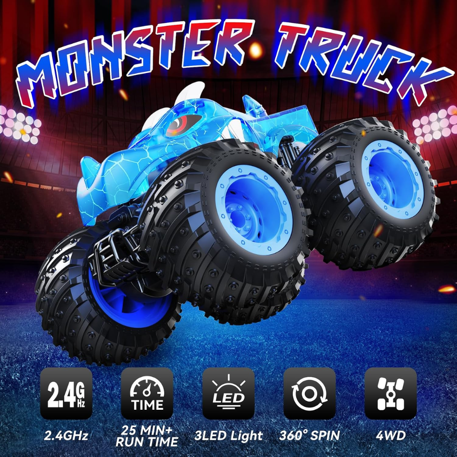 Remote Control Car, 2.4GHz Monster Trucks Toys With Light Spray, Birthday Gift