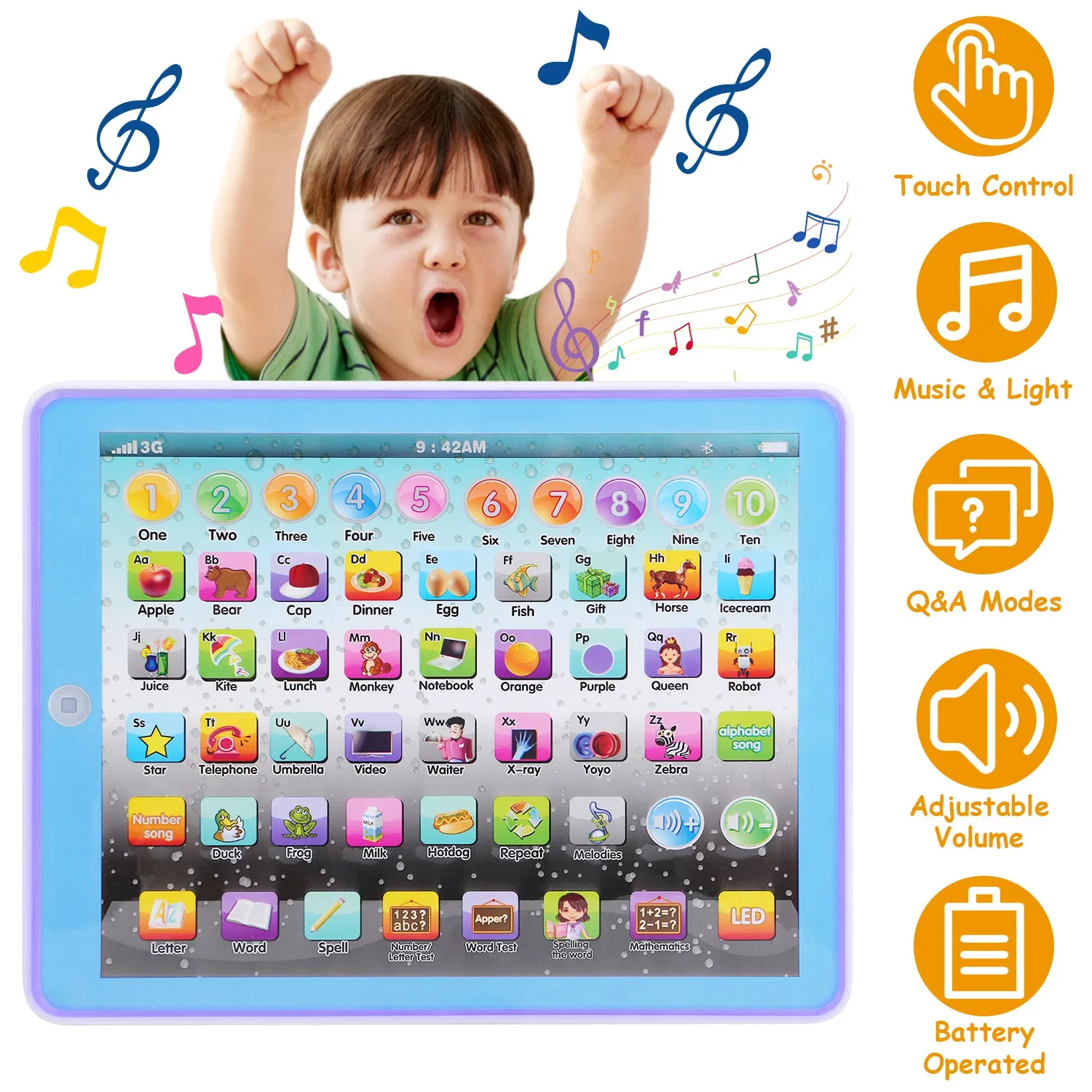 Kid Baby Toddler Tablet Toy Educational Learning Study Tablet Pad Gift for Aged 2 3 4 5 6…