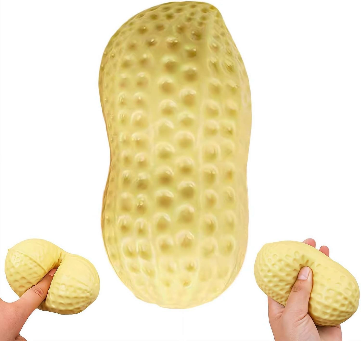 1-Pack Peanut , Zero Bounce Back Sensory Squeeze, Soft Squishy Stress Relief, Shapeable…