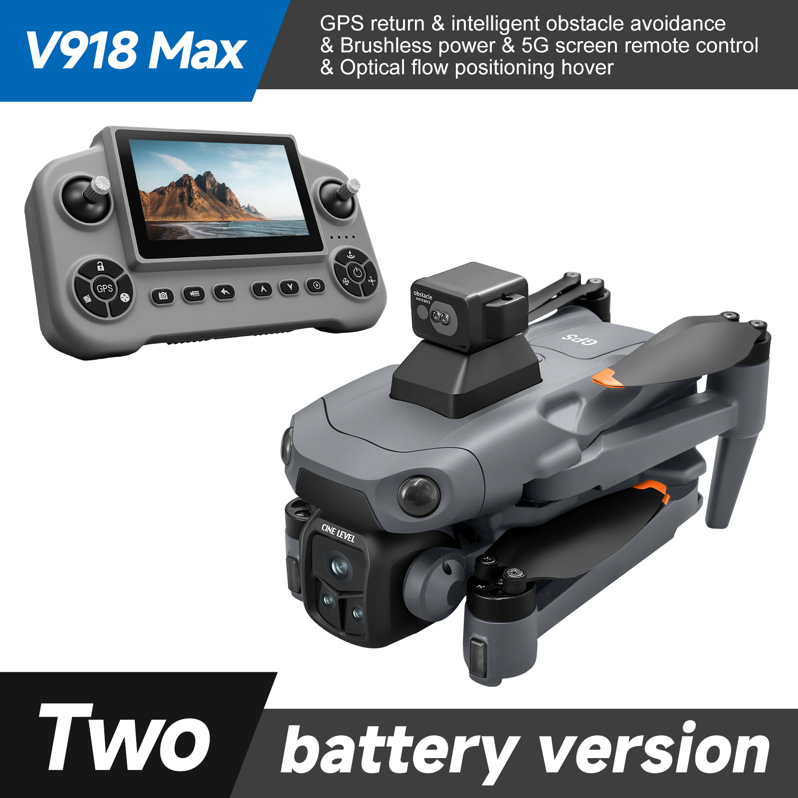 V918MAX - Black - GPS - Dual Battery