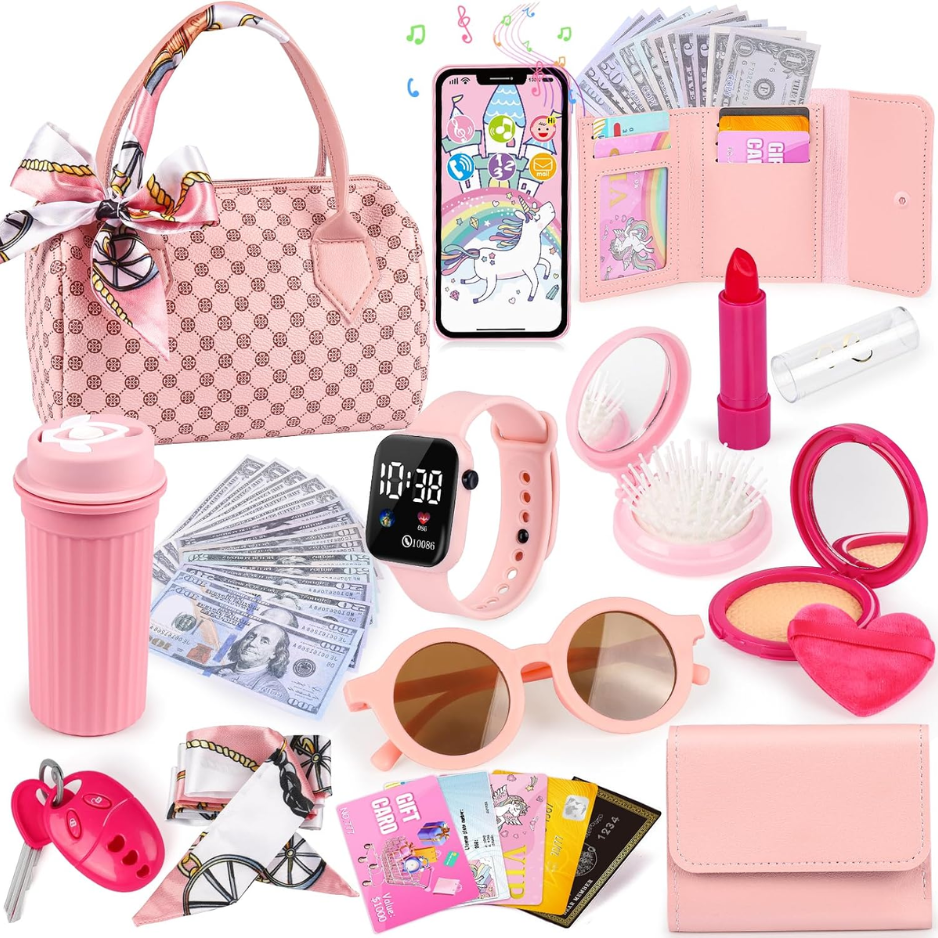 32-Pack Role Play Set With Handbag, Water Bottle, Scarf, Pretend Makeup