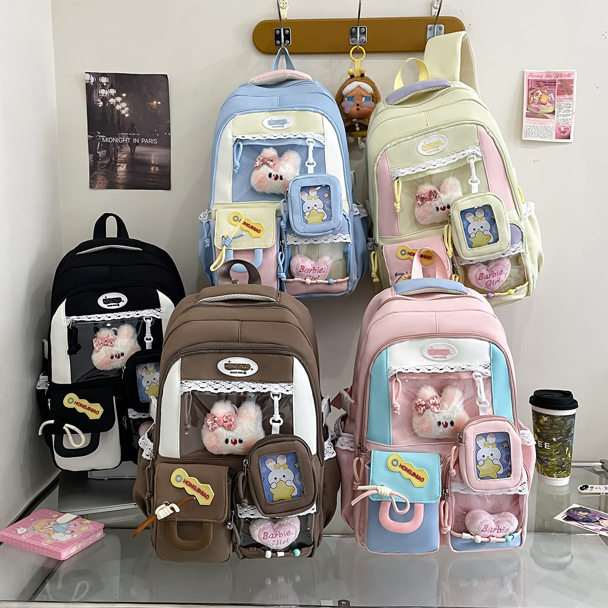 High Appearance School Bag With A Cute Color Block Design