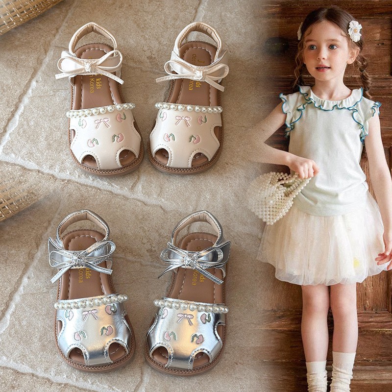 Summer New Baby Girls Sandals, Closed-Toe Breathable Princess Shoes, Korean Fashion…