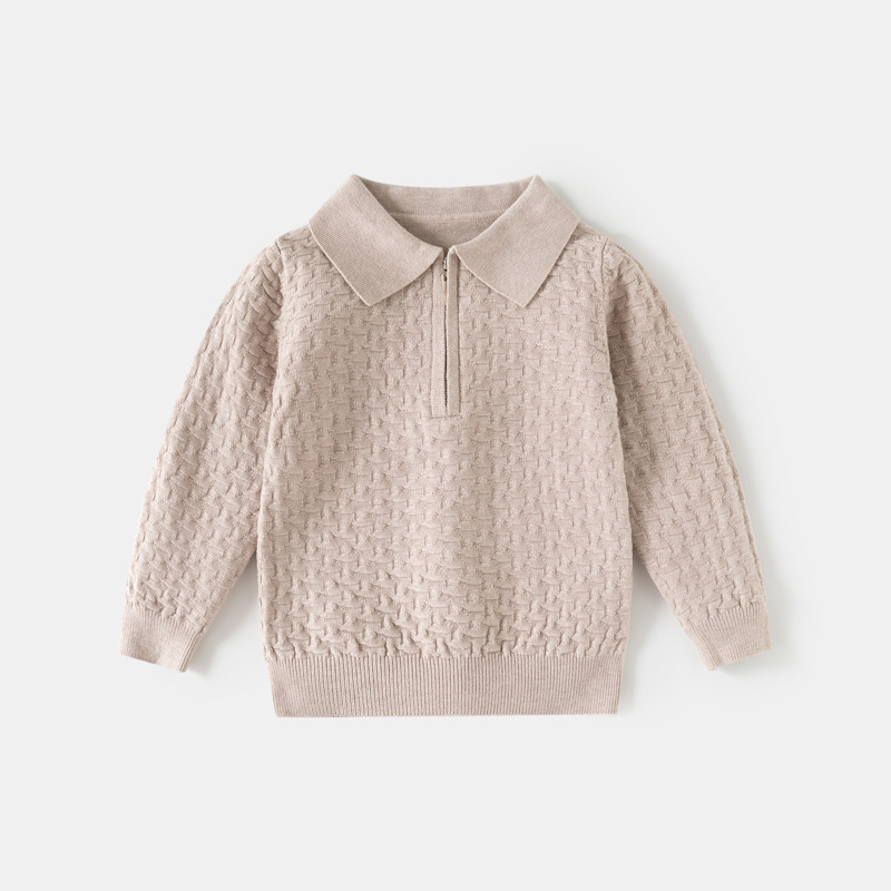 Boys Fashionable Casual Half-Zip Sweater