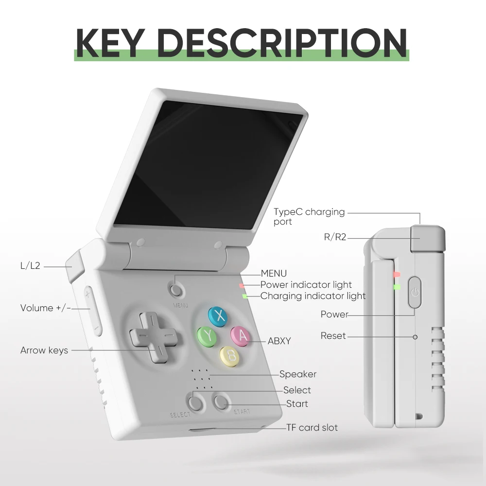 MIYOO Mini Flip Retro Handheld Game Console With New Hinge 2.8 inch IPS Screen Portable Video Game Players Consoles Classic Gaming Emulator Childhood Gifts photo 7