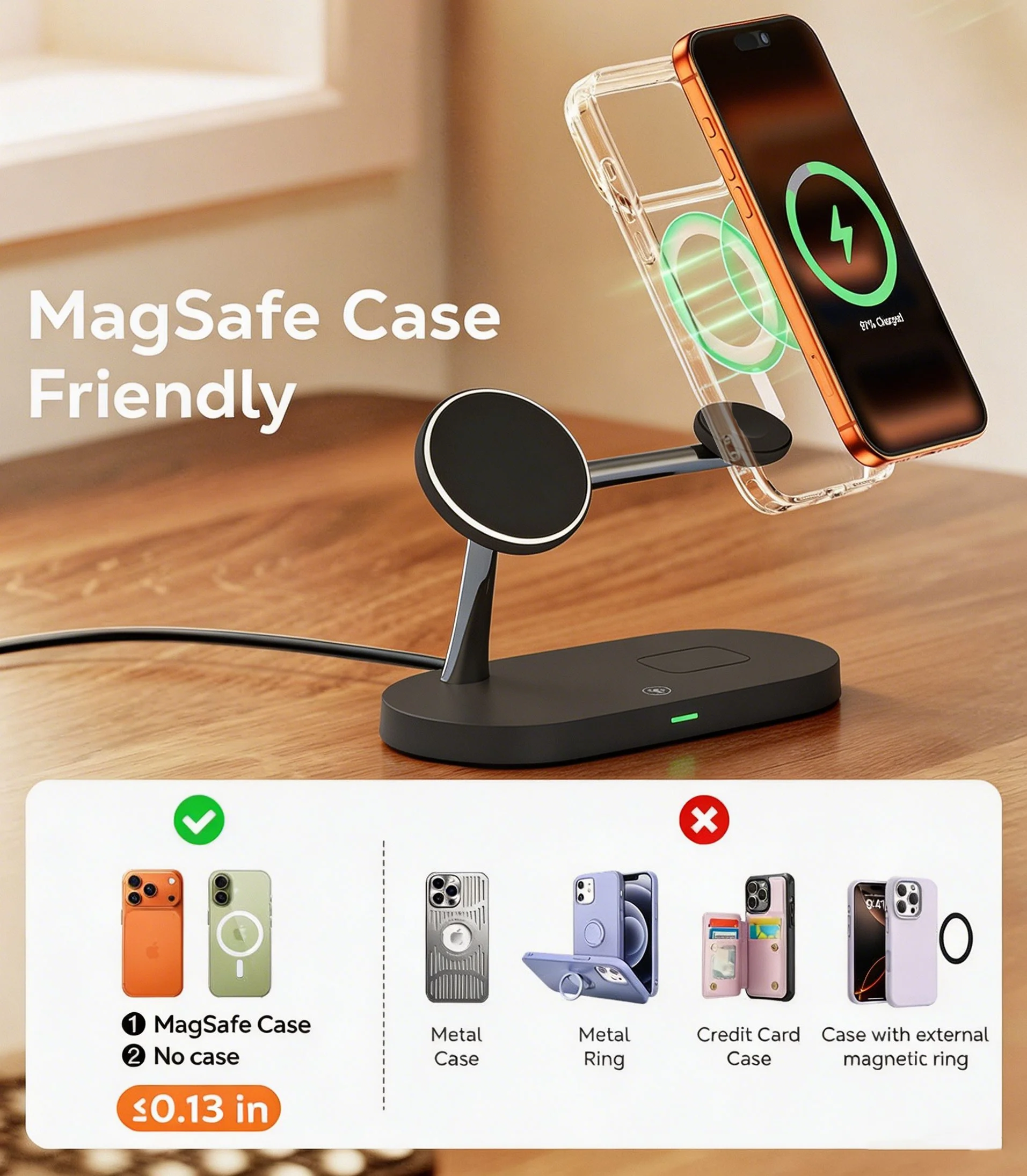 3 in 1 Magnetic Wireless Chargers Fast Charging Station For iPhone 12 13 14 15 16 For Apple Watch 10 9 8 7 6 5 Airpods Pro photo 3