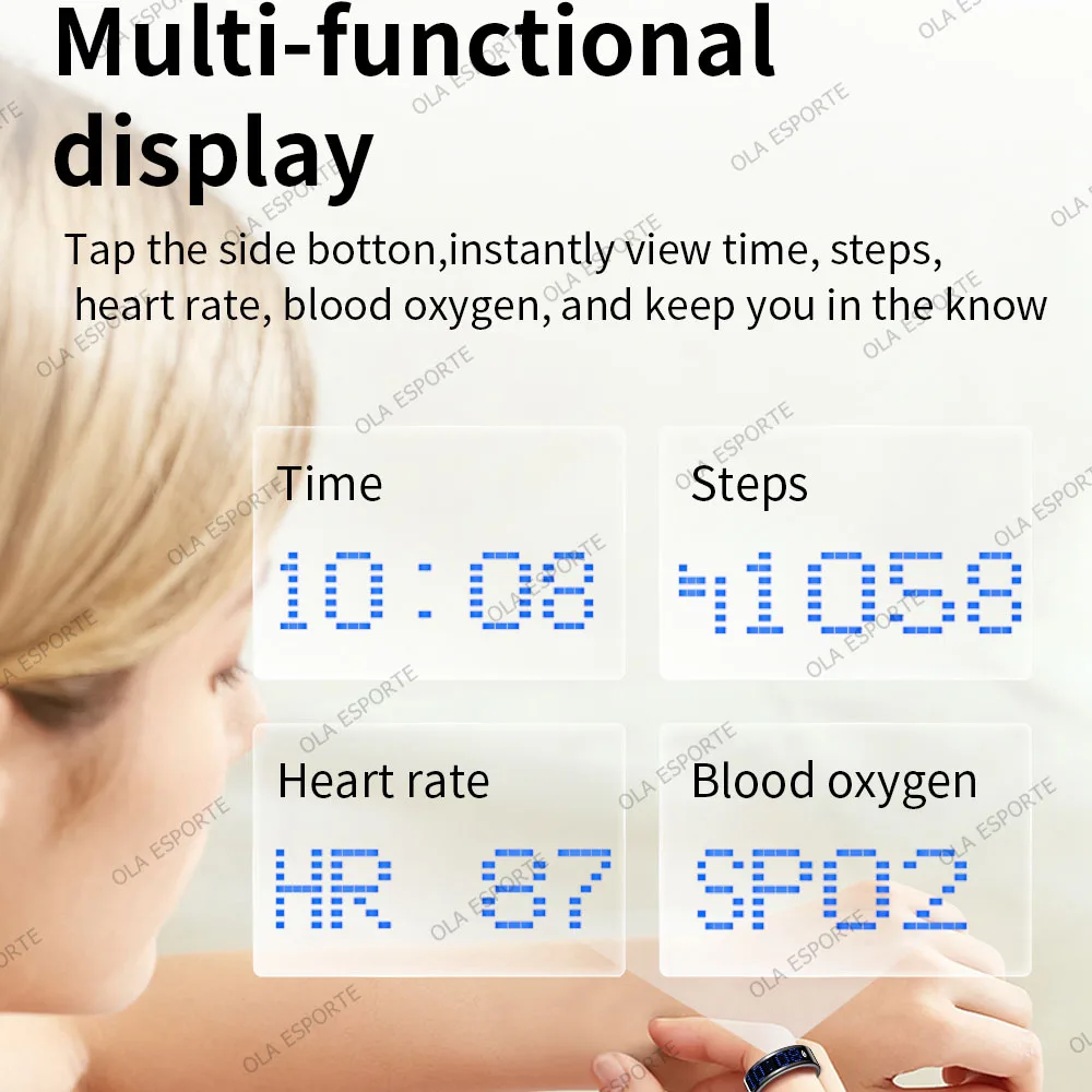 US Local Smart Ring with LED Display Screen Call Reminder Heart Rate Blood Oxygen Monitor IP68 Waterproof Multi Sports Mode Gift photo 6