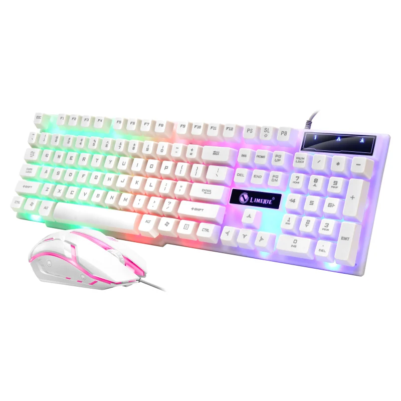 USB Wired Gaming Keyboard Mouse Set PC Rainbow Colorful LED Backlit  Gamer Gaming Mouse and Keyboard Combos Kit Home Office photo 3