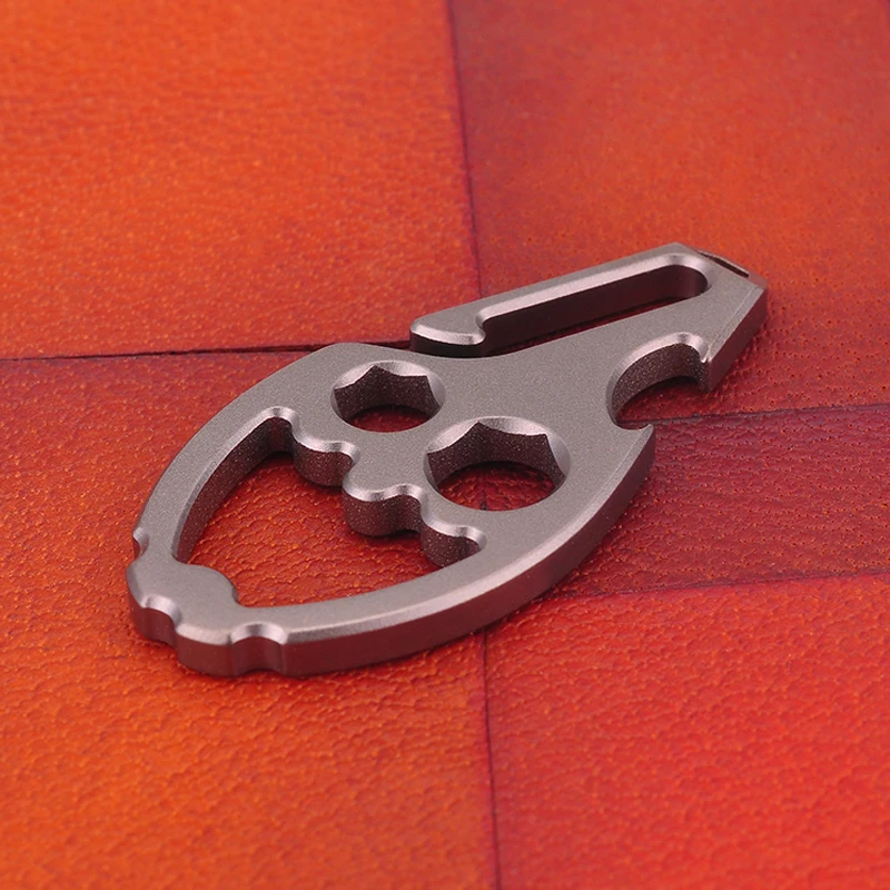 EDC Titanium Alloy Multi-function Crowbar Titanium Key Chain Hang Hook Mini Screwdriver Outdoor Tool photo 1