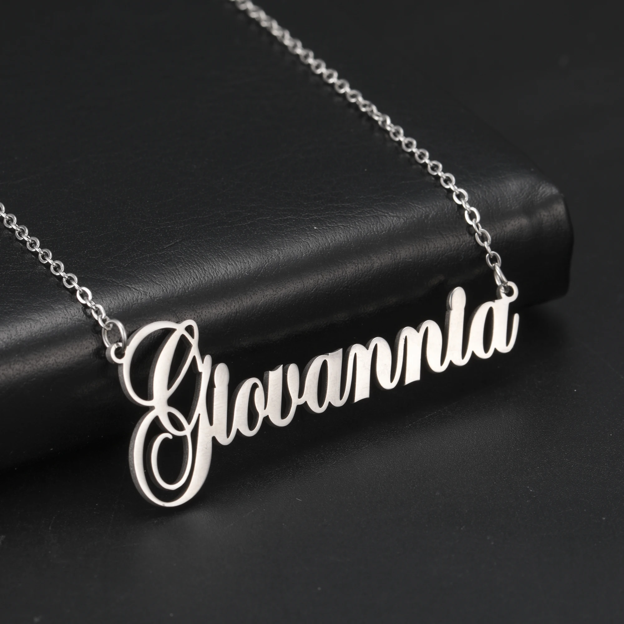 Sipuris Custom Name Necklace Personalized Golden Choker Stainless Steel Necklace For Women Man Customized Jewelry Weddings Gifts photo 1