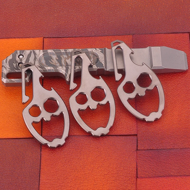 EDC Titanium Alloy Multi-function Crowbar Titanium Key Chain Hang Hook Mini Screwdriver Outdoor Tool photo 3