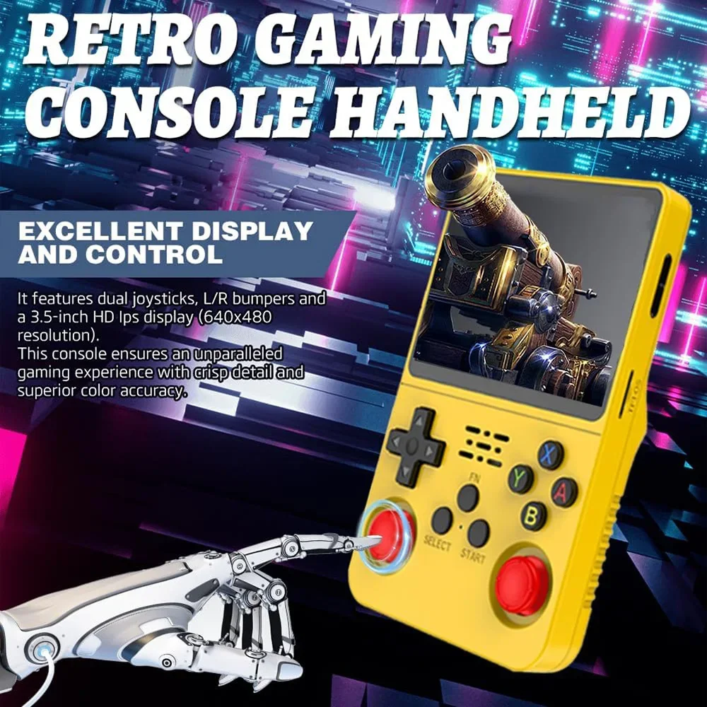 R36S Handheld Retro Game Console Classic ARKOS System 3.5 Inch Portable Video Gaming Console with Single Card for Kids Gift photo 2
