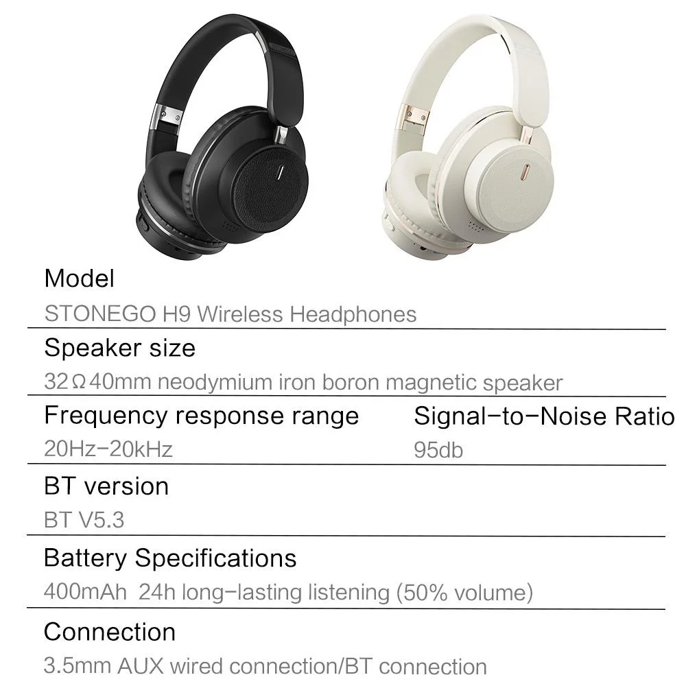 Bluetooth Headphones Wireless Headset Over Ear Foldable Portable Fashion Aesthetic Design With 24H Long Battery Life Premium Hi-Fi Stereo Sound All Day Comfortable Fit For Photography Props Travel Sports Gym Workout Gaming School Office Use And Study photo 7