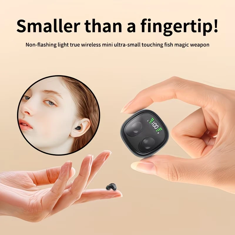 Mini Invisible Sleep Wireless Bluetooth Earbud Small TWS Stereo Sport Game Work In-ear Headphone Long Standby HD Call Earphone photo 4