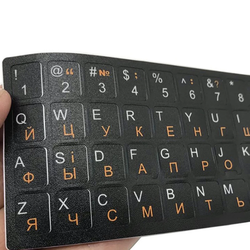 【K】Ukraine Language Ukrainian Keyboard Sticker Durable Alphabet Black Background For PC Laptop Accessorie Computer Keyboard photo 6