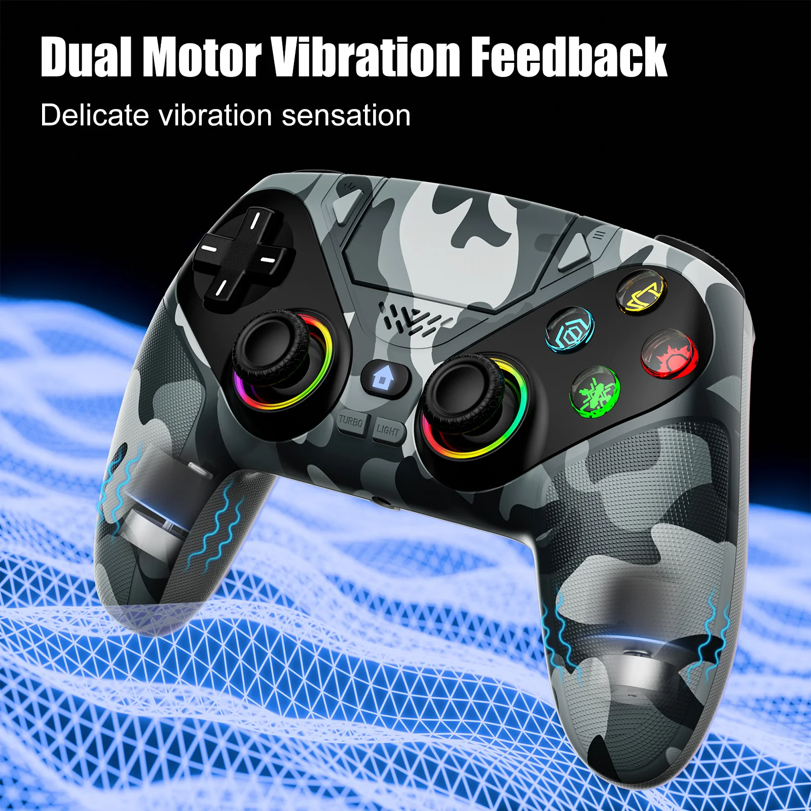 Controller For Playstation 5 PS5/PS5 Pro/Slim/PC,RGB Wireless Gamepad W/Hall Effect Trigger Marco/Turbo Anti-Drift Game Joystick photo 5