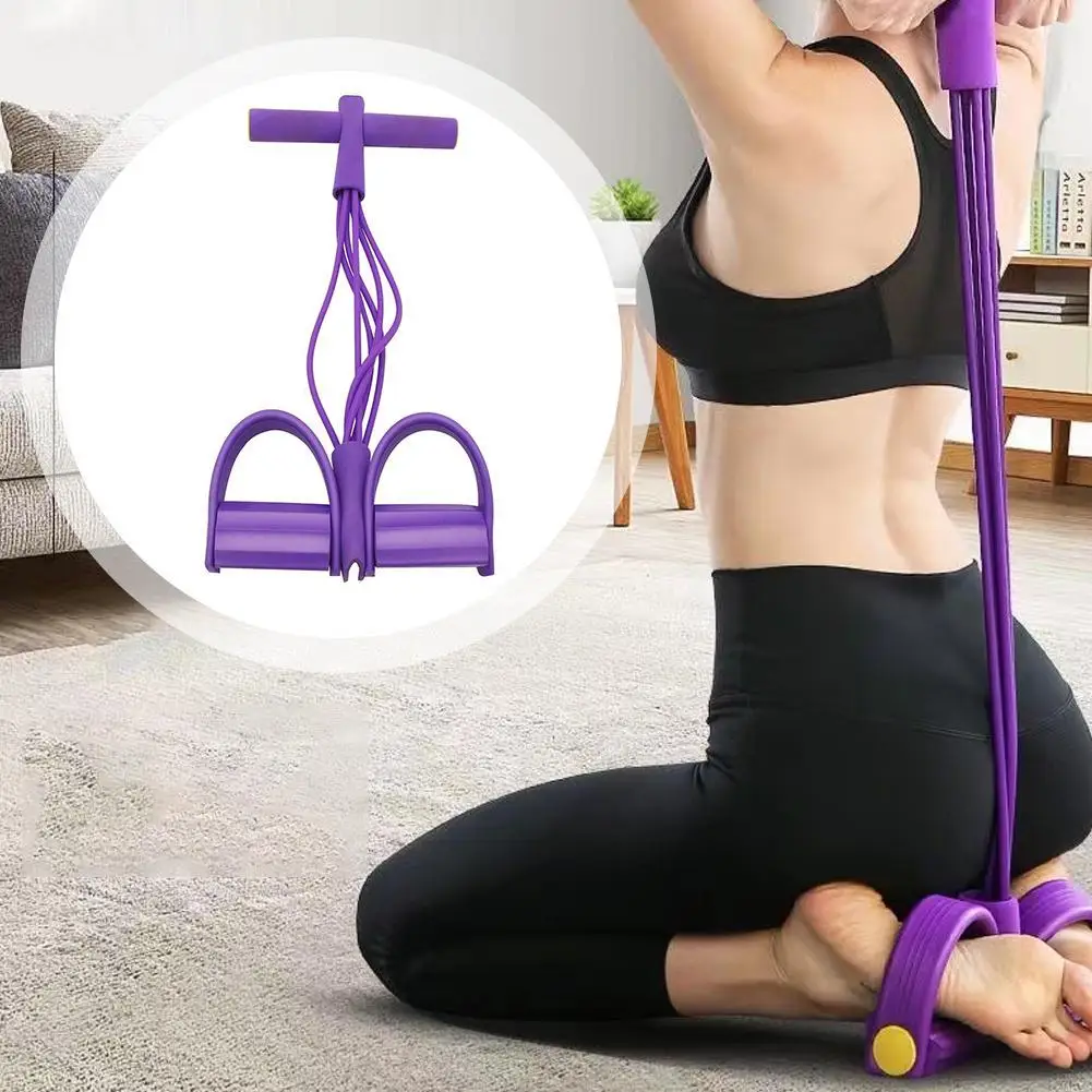 6-Tube Resistance Band Multi Function Tension Rope Fitness Bands 6-Tube Elastic Yoga Pedal Puller For Sports Exercises At Gym photo 1
