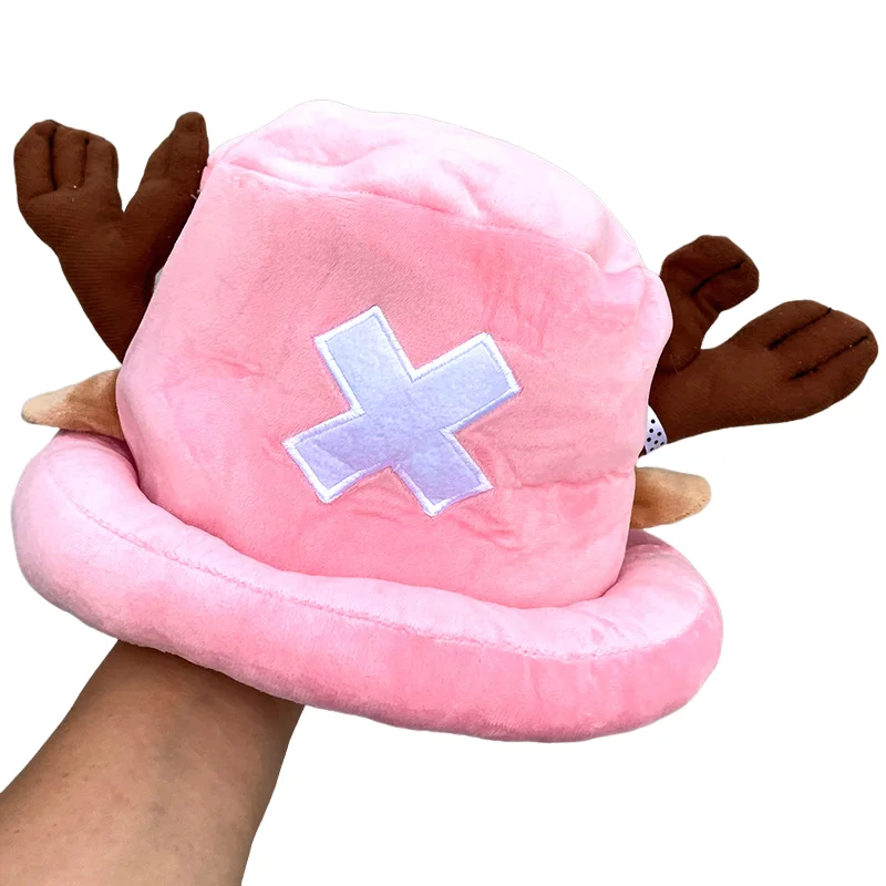 Anime Tony Tony Chopper Plush Hat Kawaii Cute Boy Girl Cosplay Blue Pink Soft Warm Hat Cartoon Chopper Accessories Props photo 6