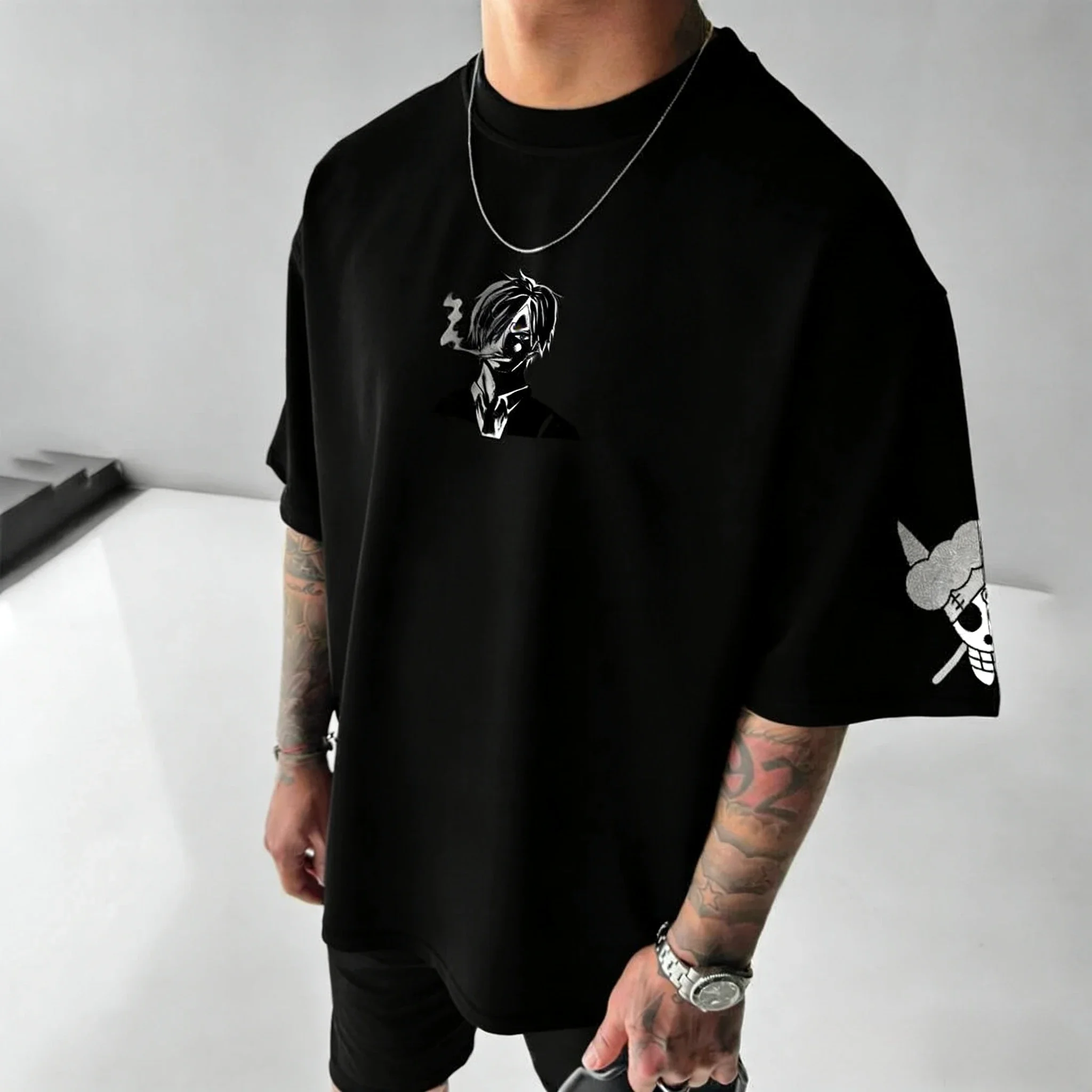 One Piece Action Anime Sanji Print Men Women Cotton T-shirt Gothic Hoodie Harajuku Y2K Streetwear Casual Graphic Oversized Tops photo 4