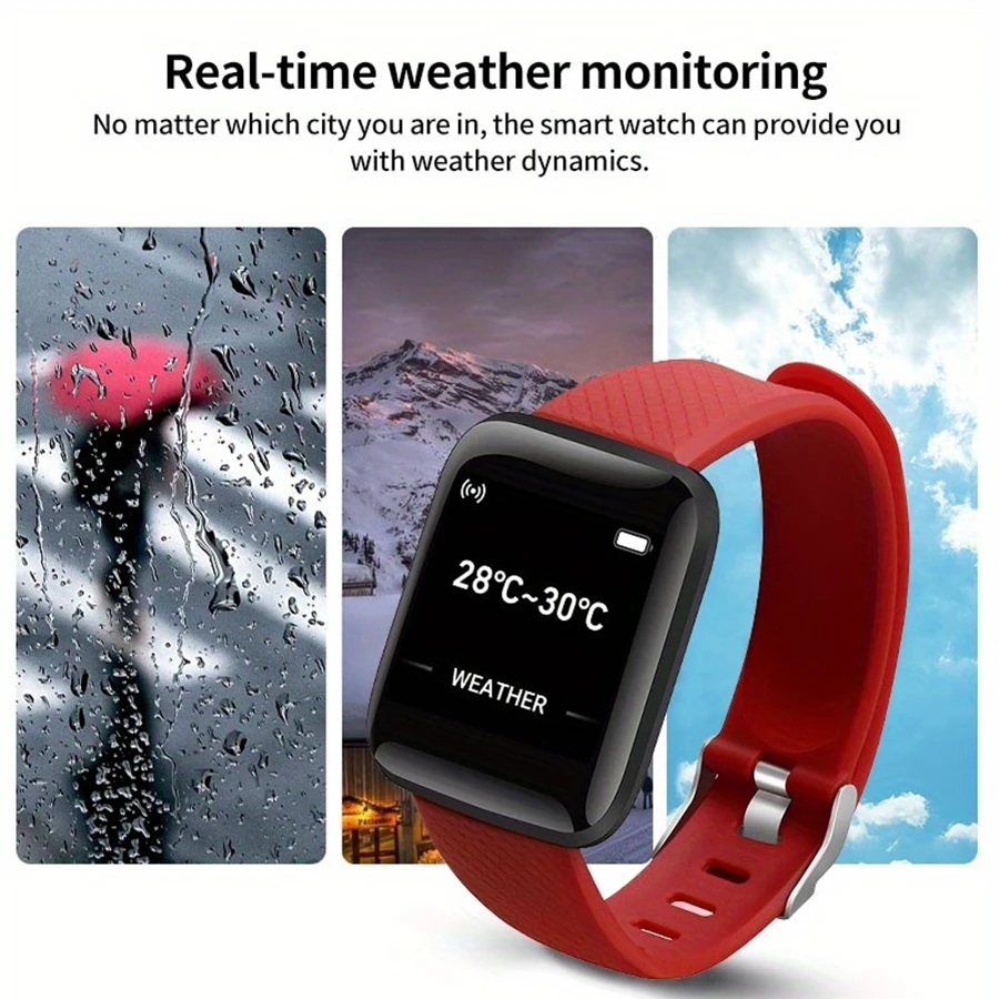 Smart Watch Sport Wristband Fitness Monitoring Track Heart Rate Call and Message Remind Men Smartwatch Woman 116 Plus Clock D13 photo 5